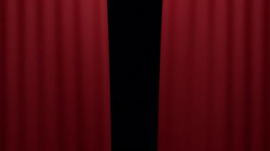 Kırmızı tiyatro perdesi alfa arkaplanda açılıyor. Yüksek kalite 4k görüntü