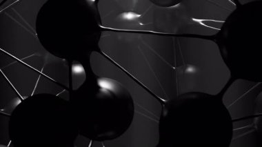 Soyut siyah sinirsel ağ arka planı. Yüksek kalite 4k görüntü