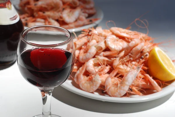 Romantisk middag med skaldjur — Stockfoto