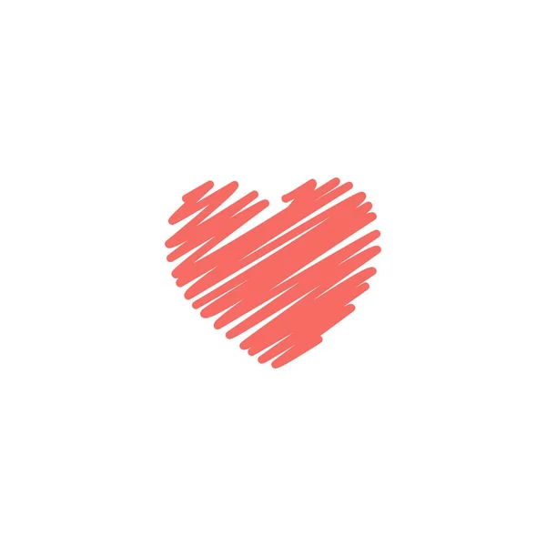 Grunge Ριγέ Απεικόνιση Της Καρδιάς Εικονίδιο Για Την Ημέρα Του — Διανυσματικό Αρχείο