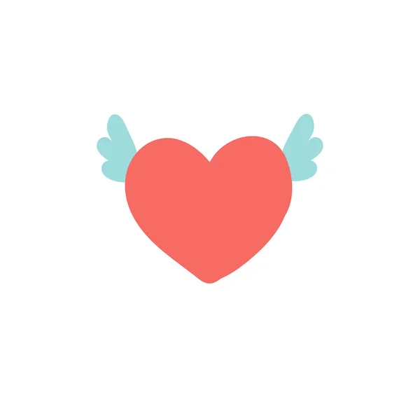 Vliegend Hart Met Vleugels Illustratie Icoon Voor Valentijnsdag Bruiloft Ontwerp — Stockvector