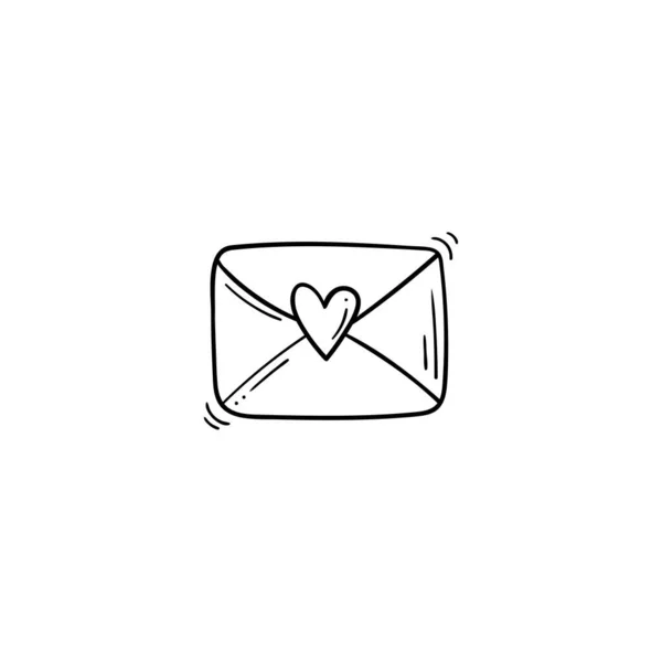 Karalama tarzında siyah beyaz bir zarf..