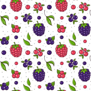 El çizimi, böğürtlen ve ahududu desenli.