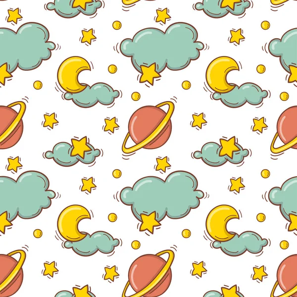 Bebek oyuncakları ve aksesuarlarıyla elle çizilmiş kusursuz desen.