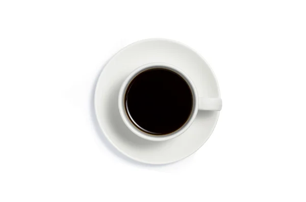 Вид зверху на чашку кави — стокове фото