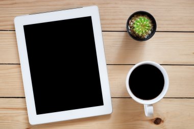 Office çalışma alanı boş ekran tablet ile