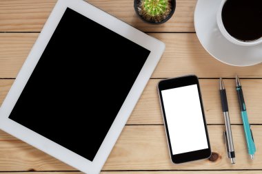 Office çalışma alanı boş ekran tablet ile