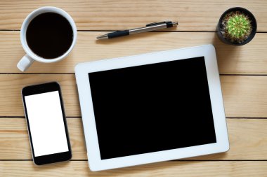 Office çalışma alanı boş ekran tablet ile
