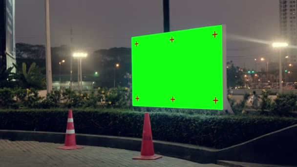 Outdoor Publicidade Com Tela Verde Chave Chroma Para Exibição Produto — Vídeo de Stock