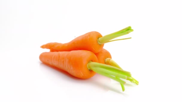 Carrots Rotation Isolated White Background Close — Stock Video