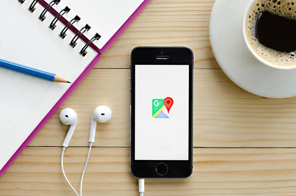 Screen shot of Google Maps application — Stock Photo, Image