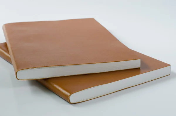 Lederen Cover Notebooks op witte achtergrond. — Stockfoto