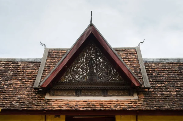 Starožitná Keramická Střecha Brány Verandy Kláštera Wat Sisaket Památkou Hlavního — Stock fotografie