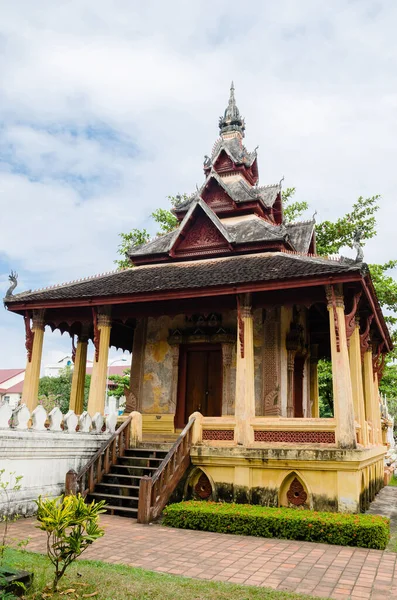 Antika Paviljongen Wat Sisaket Kloster Ett Religiöst Attraktivt Landmärke Vientiane — Stockfoto