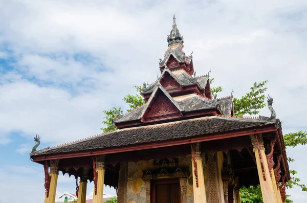 Starožitný Pavilon Kláštera Wat Sisaket Náboženskou Atrakcí Města Vientiane Laosu — Stock fotografie