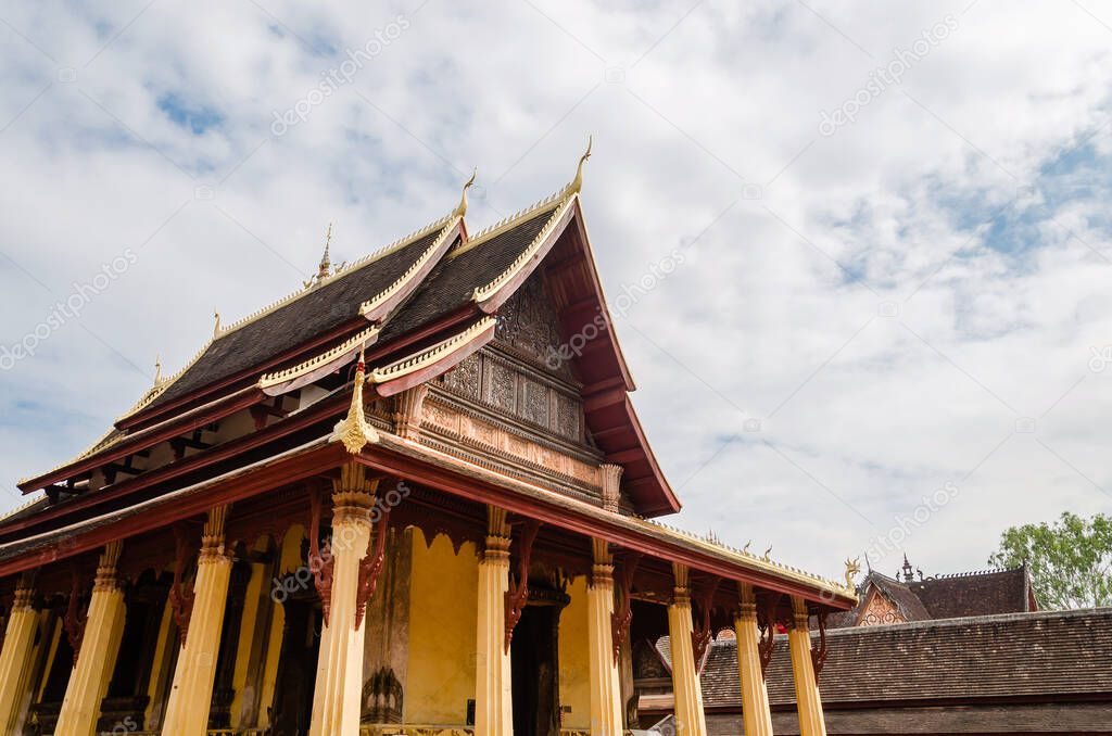 Antique Temple of Wat Sisaket Monastery is a Religious Attractive Landmark of Vientiane Capital City of Laos.