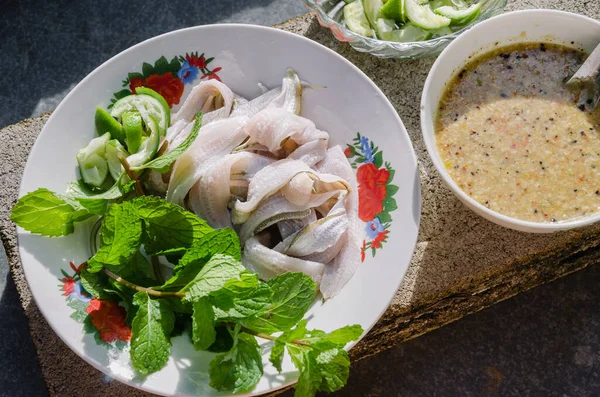 Pla Ngian Alimento Tradicional Tailandês Picante Mar Fresco Província Sul — Fotografia de Stock