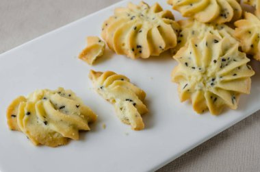 Ev yapımı susamlı kurabiye Mola için kolay bir aperatif..