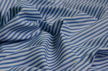 Mavi Çizgili Kumaşın Dokusu.