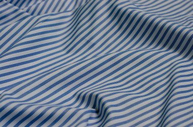 Mavi Çizgili Kumaşın Dokusu.