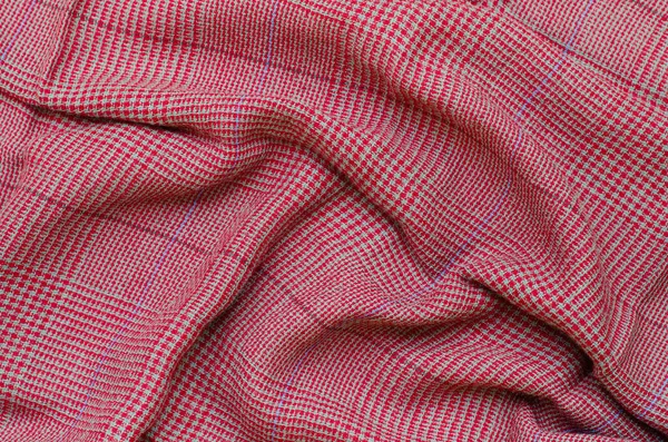 Textura Tecido Gingham Vermelho — Fotografia de Stock