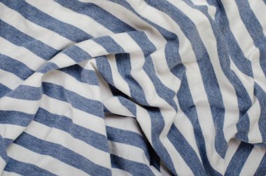 Mavi-Beyaz Çizgili Kumaş.