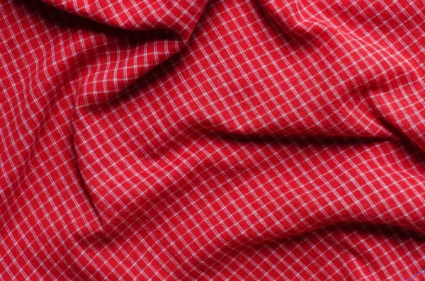 Textura Red Gingham Tela —  Fotos de Stock