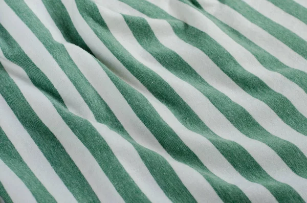 Textura Tecido Listrado Verde — Fotografia de Stock