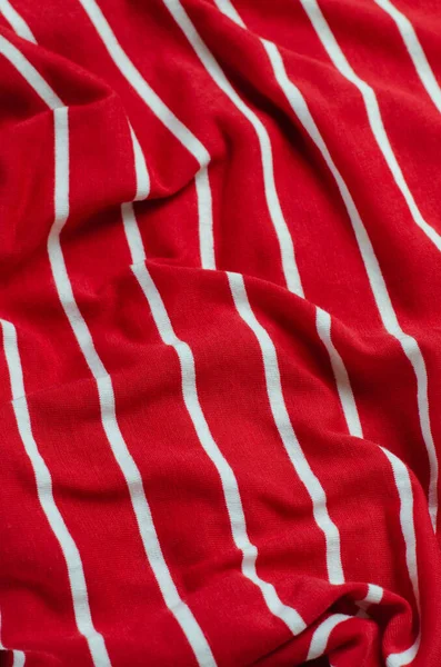 Υφή Από Κόκκινο Άσπρο Ριγέ Ύφασμα — Φωτογραφία Αρχείου