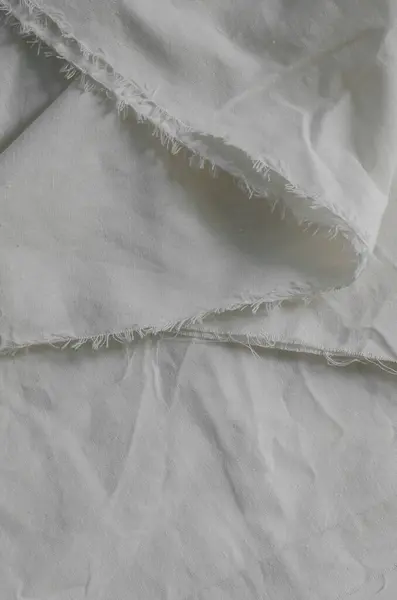 Textura Tecido Crumpled White Calico — Fotografia de Stock