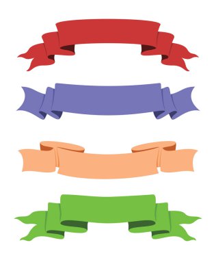 Dekorasyon için Dört Renk Kurdelesi Biçimi.