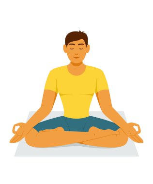 Evde Yoga Meditasyonundan Erkek Egzersizi.