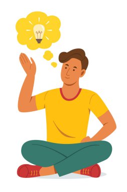 Otururken İyi Fikir Düşünen Adam.