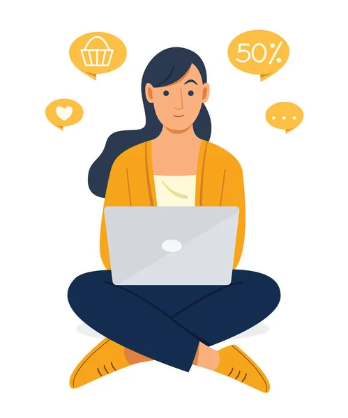 Dizüstü bilgisayardaki İnternet Alışverişiyle Eğlenin.