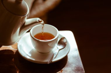 Dökme çay Kupası tarihinde zaman çay molası.
