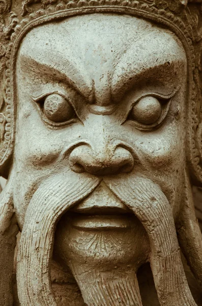 오래 된 중국 Doorguard 돌 동상. — 스톡 사진