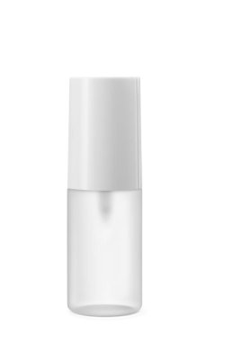 İlaç ya da kozmetik kremi, jöle, cilt bakımı, beyaz arka planda izole edilmiş ambalaj modelleri için plastik berrak beyaz kapak