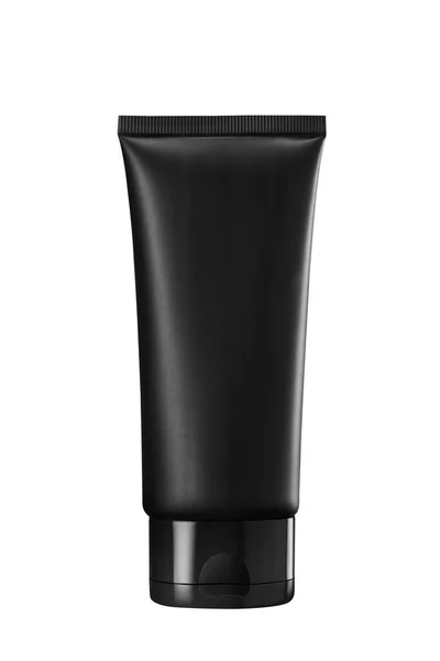 Tubo Plástico Negro Para Medicina Crema Cosmética Gel Cuidado Piel — Foto de Stock