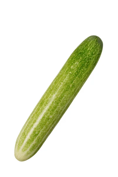 Verse komkommer op witte achtergrond met uitknippad — Stockfoto