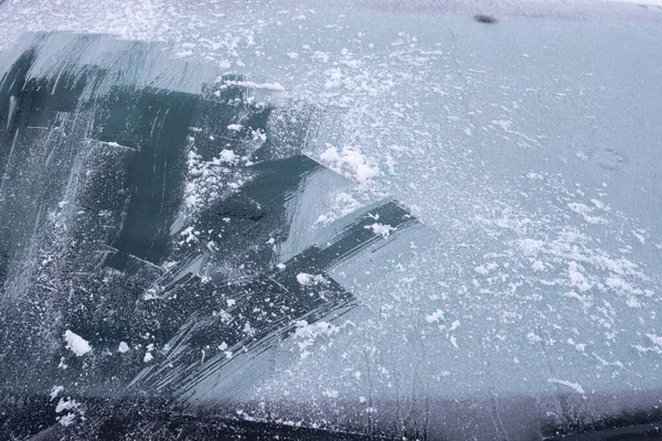 Car Window Free Ice Street — Stock Photo, Image