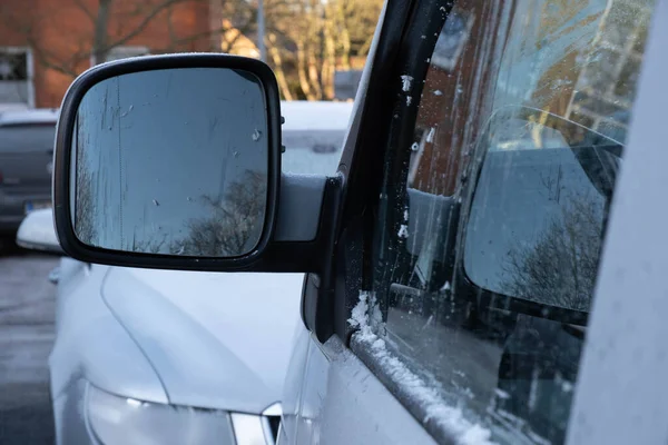 Severe Frost Street Froze Car Street — Stock Photo, Image