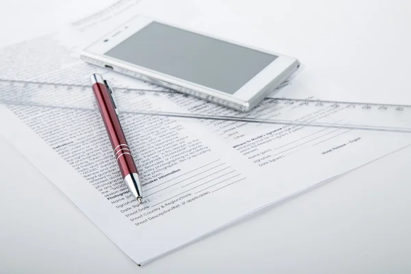 Items office worker on a desktop — Stock Photo, Image