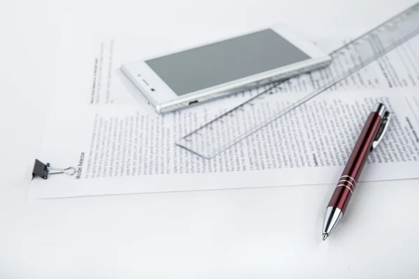 Items office worker on a desktop — Stock Photo, Image