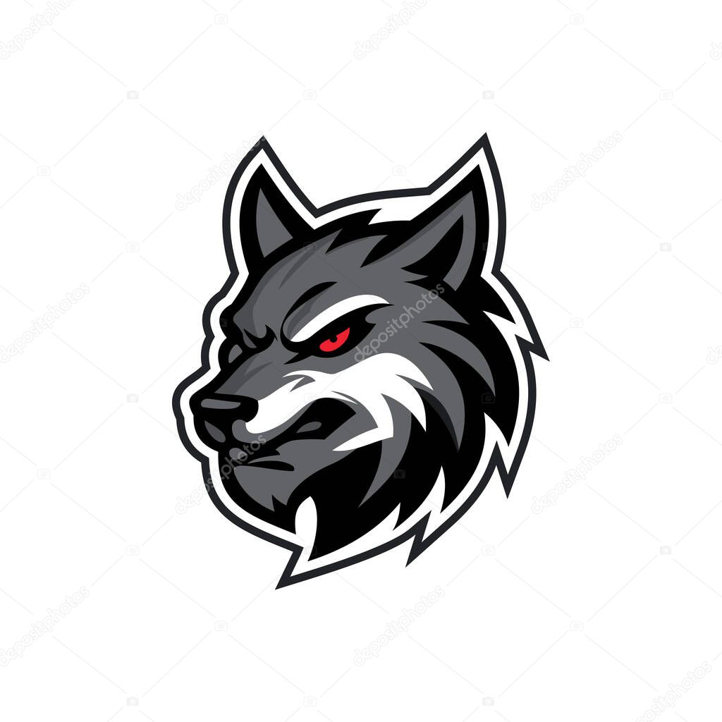 Wolf e sport logo vector illustration design templates simple and modern concept, isolated on white background