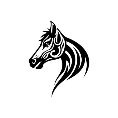 Kabile Dövmeli At kafa vektör şablonları basit ve modern