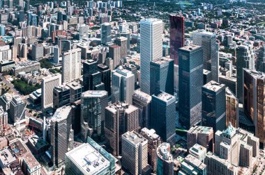 Toronto kent mimarisi havadan görünümü.