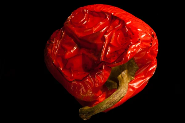 Roasted Red Pepper on black background — Stock Photo, Image