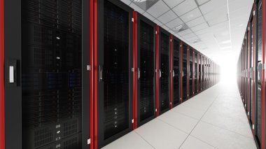 Parlak ucuyla uzun sunucu Oda tünel içinde