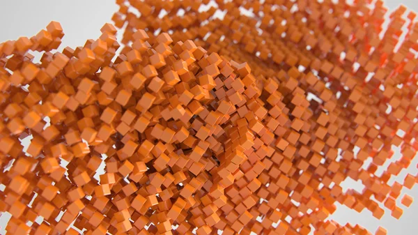 Orange kaotiska abstrakt kub bakgrund 3d Illustration — Stockfoto