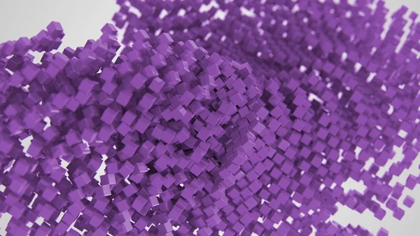 Roxo caótico abstrato cubo fundo 3d ilustração — Fotografia de Stock
